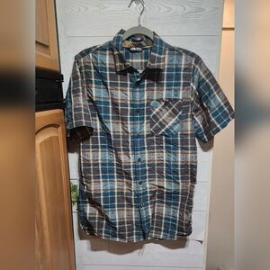 NWOT! THE NORTH FACE Men's Blue Plaid Button Down Short Sleeve Shirt